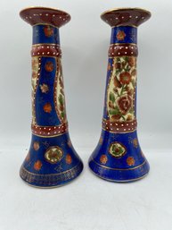 Ceramic Hand Painted Candlesticks