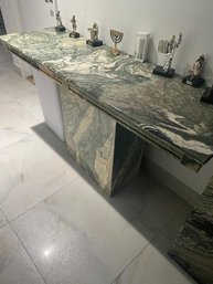 ITALIAN MULTICOLOR  GREEN MARBLE MODERN CONSOLE TABLE