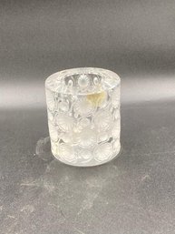 LALIQUE France Signed CRYSTAL Votive Candle Holder