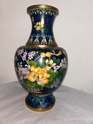 Large Blue Japanese Cloisonn Vases