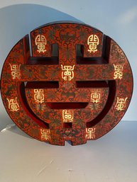 Large Chinese Export Red Lacquer Character Box