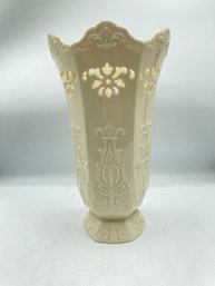 Lenox Extra Large Vase Langtry Collection Ivory & 24 Carat Trim Pierced 12'' Tall