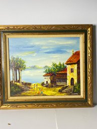 Mid Century Oil Panting On Canvas Signed X.lUTFEY & Framed