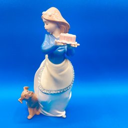 NAO By Lladro Porcelain Figurine Daisa  Pappy's Birthday Girl & Dog