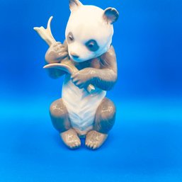 NAO By Lladro Porcelain Figurine Panda Bear Eating Bamboo