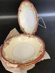 NORITAKE Vornay Red 3 Cereal Bowl  Plate