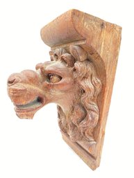 Oak Lion Hand Carved Wall Bracket