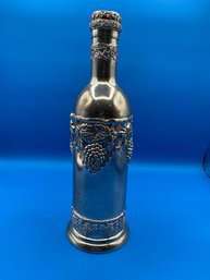 PEWTER GRAPES AND GRAPE LEAVES DESIGN WINE BOTTLE CADDY/HOLDER.