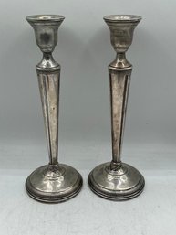 Pair Early 20th Century Sterling Silver Candlesticks