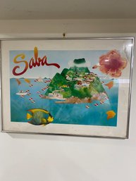 Saba Map Royalty Art Print Framed And Signed