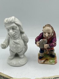 Set Of 2  Antique Porcelain Figures Capodimante