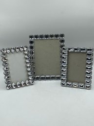 Set Of 3 Picture Frame 2 4x6  And One 5x7 Rhinestone