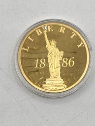 Statue Of Liberty 1886 Reverse Layered In Luxurious 24k Gold