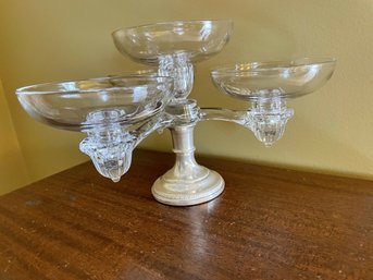 Sterling Silver Epregne 1940s Original Glass