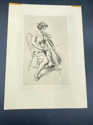 The Cello Player Lithograph Hand Signed