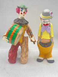 Vintage 2 Collectable  Clowns Hand Painted