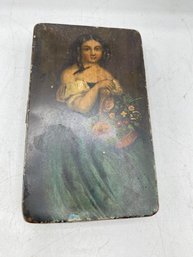 Vintage Brass Rectangle Box Painted