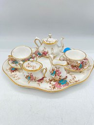 Vintage Porcelain Miniaturist  Tea Set Staffordshire Fine Bone China Made In England