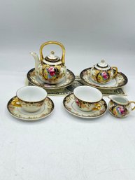 Vintage Porcelain Miniaturist  The Smallest Hand Painted Tea Set