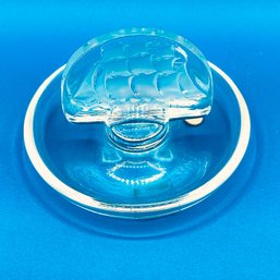 Vintage R Lalique France Crystal Ring Holder Signed