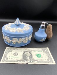 Wedgwood  Large Spiked Knob Box W/ Lid Perfume Bottle With Atomizer