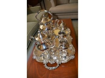 Vintage Silver Plated  LG 7 Pcs Tea Set, Victorian