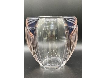 Lalique Crystal Vase-Clematites  Signed BY  Marie-Claude Lalique VERY RARE