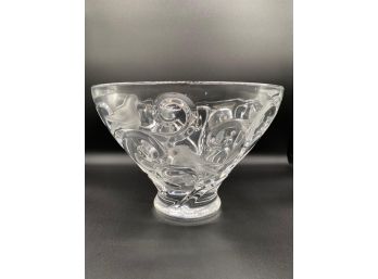 LALIQUE FRANCE LARGE VERON BOWL/CENTERPIECE BIRD DESIGN