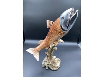 15'' Redfish Replica Half Mount Silver  Head  Details