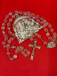 Vintage Sterling Silver Crystal Rosary Beads