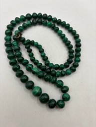 Vintage Green Malachite Bead Necklace