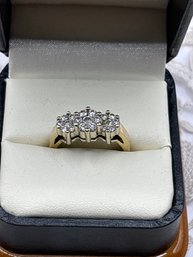 Fabulous 14 Kt Gold Genuine Diamond Cocktail Ring