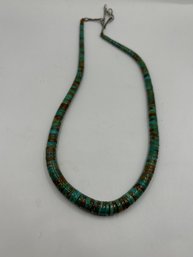 Vintage Native American Turquoise Silver Necklace