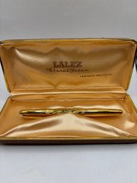 Vintage Lallex Pen In Box 18 Kt Plated