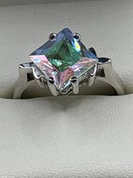 Stunning Mystic Topaz Sterling Silver Ring