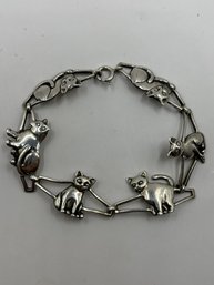 Sterling Silver Kitty Cat Bracelet By Kabana