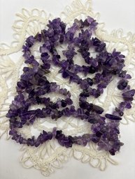 Genuine Amethyst  Infinity Necklace .