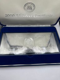 2000 One Dollar Silver Certificate In Box With Paper