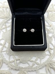 Stunning Quarter Carat Natural Diamond Earrings 14kt