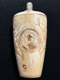 Vintage Asian Carved Bone Snuff Bottle