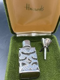 Vintage HARRODS Sterling Silver Bottle And Funnel