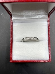 Vintage 5 Diamond Platinum Band Ring