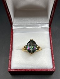 Stunning Vermeil Sterling Silver Mystic Topaz  Ring