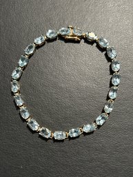 Classic 14kt Gold Aquamarine Tennis Bracelet