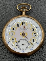 Antique Open Enameled Face Pocket Watch