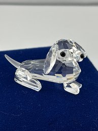 Cute Swarovski Dachshund Crystal Figurine