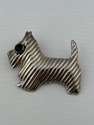 Sterling Silver Scottie Dog Brooch Pendant