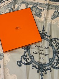 HERMES Luxurious Silk Scarf AUTHENTIC In Box