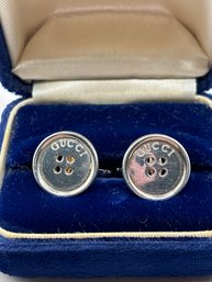 Vintage GUCCI Sterling Silver Button Cuff Links