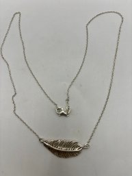 Lovely Sterling Silver Feather Necklace